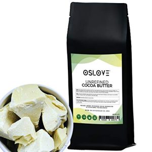 Organic Cocoa Butter 1 LB by Oslove Organics - FOOD GRADE, Raw, Non-Deodorized, Unrefined - For whipped body butter, lotion bars, scar & stretch marks | Delicous Home-made Chocolate | Allergen Free