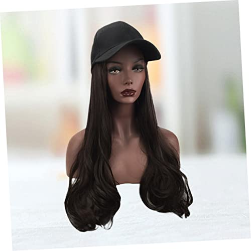 Housoutil 2pcs Beanie Hat Wig Woman Wig Long Curly Hair Wig Long Wig Cap Hairstyles Hair Extension with Hat Curly Closure Wig Human Hair Gabor Wigs for Women Hats Baseball Cap Curls Women's - Image 2