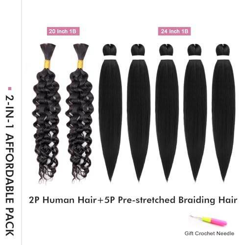 Toyotress 20 Inch Water Wave Human Braiding Hair 50g Bulk for Boho Braids - Image 6