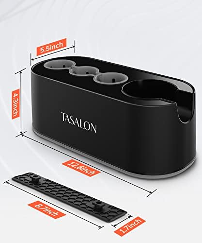 TASALON Black 3-in-1 Hair Dryer Holder and Organizer Mount for Wall or Countertop - Image 2
