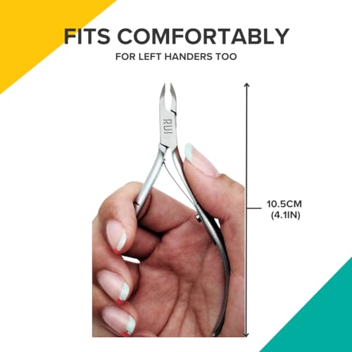 Rui Smiths Carbon Steel Cuticle Nippers - Professional Carbon Steel French Handle - 6mm Jaw, Single Spring - Image 4