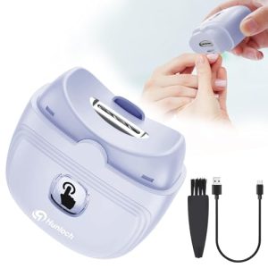 Automatic Electric Nail Clipper with 3-Speeds Levels and Nail Clip Storage, LCD Light, Safety Nail Clipper, USB Rechargeable Suitable for Babies,Children, Adults and Seniors(Purple)