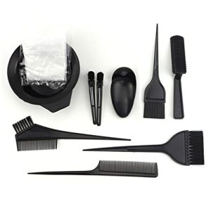 11pcs Set Hair Dye Bowl Sectioning Clips Salon Gloves Hair Color Mixing Bowl Hair Color Kit Hair Dye Applicator Brush Hair Dye Comb and Mixing Bowl Tools Beard Modeling Dye Brush