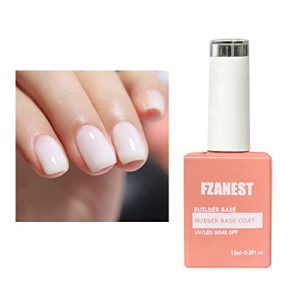 FZANEST 15ml Milky White Rubber Base Gel Polish 6 in 1 Nail Strengthener and Builder