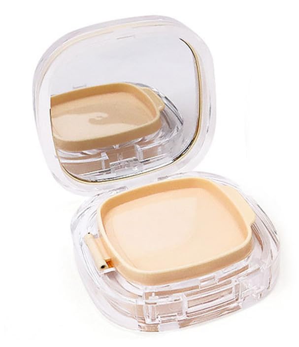 AKOAK 15g/ 0.5oz Empty Transparency Skin Tone Portable Air Powder Puff Box BB CC Liquid Foundation Cream Container Dressing Case Powder Cake Box and Mirror Refillable Container for DIY Travel Trips - Image 6