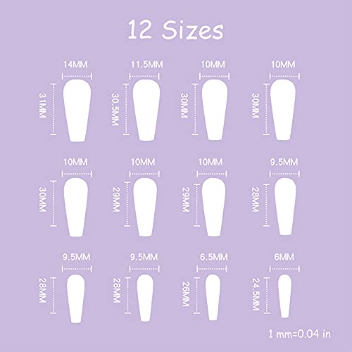 BABALAL Coffin Press on Nails Swirl Design Nails Long False Nails Glossy Fake Nails Red Acrylic Nails for Women and Girls - Image 6