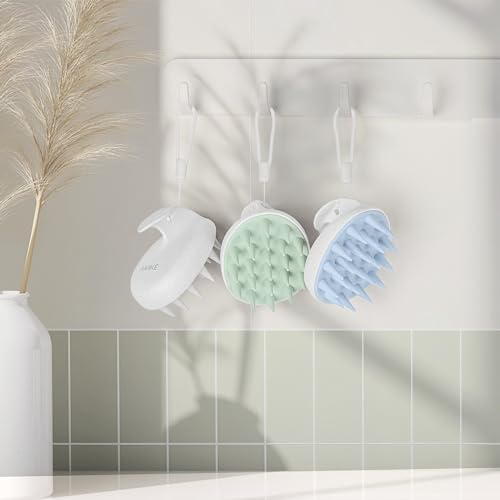 AIMIKE Scalp Massager Shampoo Brush, Scalp Scrubber w/Soft Silicone Bristles, Scalp Brush/Exfoliator for Washing Hair, Dandruff Removal & Hair Growth Stimulator, Hair Scrubber on Wet Dry Hair - Blue - Image 5