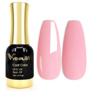 VENALISA Pink Gel Nail Polish, 1Pcs Pink Gel Polish Baby Pink Color Nail Polish Gel High Gloss Soak Off U V Gel Nail French Nail Manicure Salon DIY