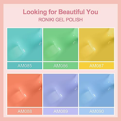 Pastel Gel Nail Polish Set 6 Colors - Spring Summer Macaron Shades Nail Art - Image 2