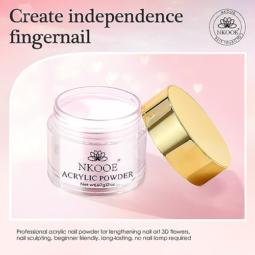 2oz Pink Acrylic Powder Set, 60g High Capacity Nail Polymer, No Need To Shine The Light, French Manicure, Sculpture Extension Is Ideal For Beginners And Professional Use - Image 6