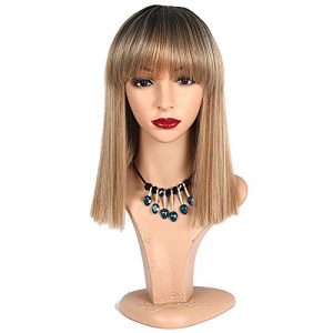 Human Hair Wigs For Women Black Color Natural Lace Hair Wig Women's Short Shoulder-length Straight Hair female Headgea