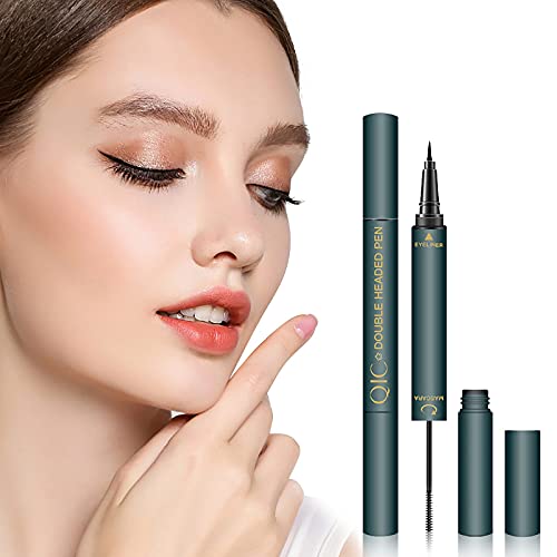 Waterproof 4D Fiber Mascara & Glitter Eyeliner Duo Set for Long-Lasting Wear - Image 2
