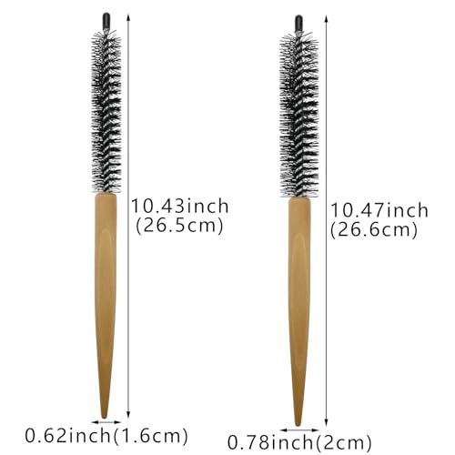 4-Piece Mini Round Hair Brush Set with Wooden Handle and Nylon Bristles for Curly Hair - Image 2