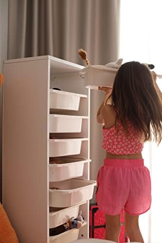 Comfyt White Dresser, Closet Organizers and Storage, Storage Cabinet Bins, Drawers, Building Blocks Storage, 8 Shelf Wood Bathroom Office Kitchen Garage Pantry Organizer Chest Shelf Shoe Rack - Image 8