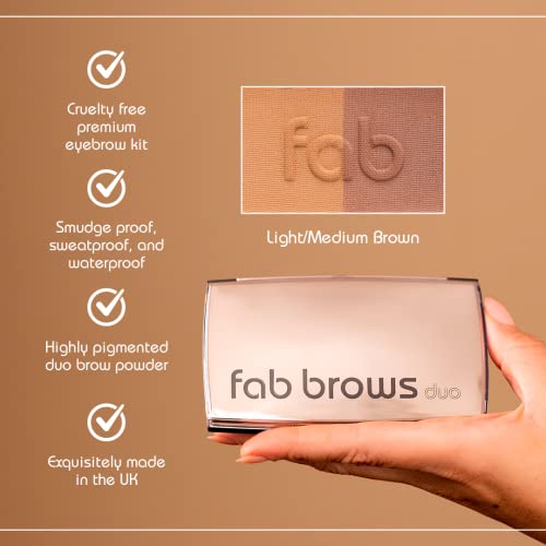 Duo Eyebrow Kit, Ultimate Brow Kit with Compact Powder Mirror and Eyebrow Shaper, Waterproof Eye Makeup Contour Palette Set for Eyebrow, Eyebrow Cosmetics, (Dark Brown/Chocolate Brown) - Image 2