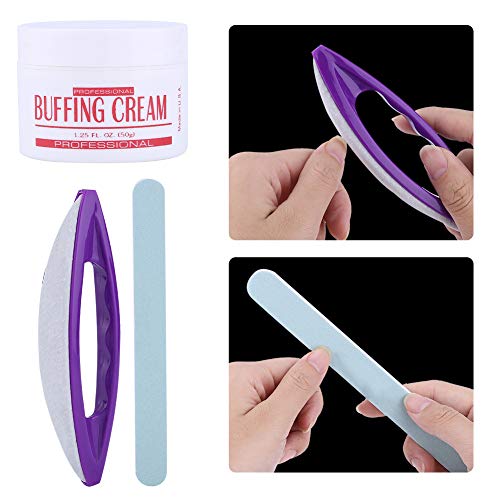 Manicure Polishing Kit,3Pcs Set Nail Art Buffing Cream Nail Brush Buffer Varnish Polish + Polishing Strip Nail Art S - Image 4