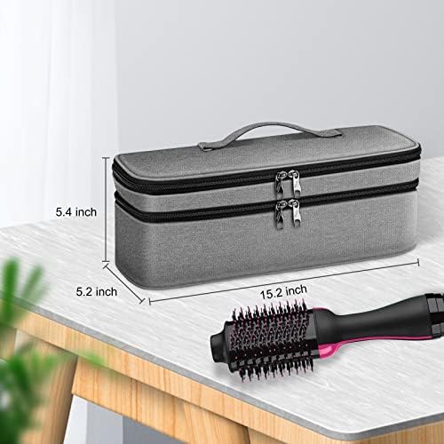 SITHON Double-Layer Travel Carrying Case for Shark FlexStyle/SmoothStyle, Water Resistant Storage Organizer Bag for Airwrap Styler, Also for Revlon One-Step Hair Dryer (Bag Only) (Gray) - Image 7