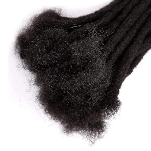 8 Inch Natural Black 0.6cm Human Hair Loc Extensions 20 Strands Dyeable Handmade - Image 5