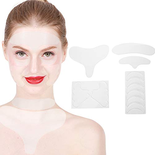 Silicone Patches for Wrinkles Face Tape 11Pcs Silicone Anti Wrinkle Sticker Pads Reusable Face Forehead Neck Chest Chin Wrinkle Patches Strips Wrinkle Removal Face Tape Anti Wrinkle Pad for Face