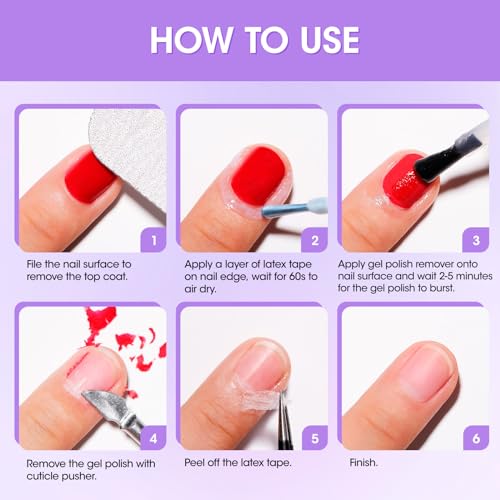 Gellen 15ml Gel Nail Polish Remover Kit with Cuticle Guard and Peel Off Liquid - Image 7