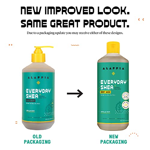 Alaffia Everyday Shea Body Wash, Naturally Helps Moisturize and Cleanse Without Stripping Natural Oils with Fair Trade Shea Butter, Neem, and Coconut Oil, Vanilla Mint, 2 Pack - 16 Fl Oz Ea - Image 2