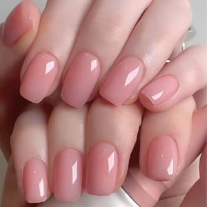 GLAMERMAID Extra Short Square Handmade Dried Rose Gel Polish Press On Nails 30 Piece Set