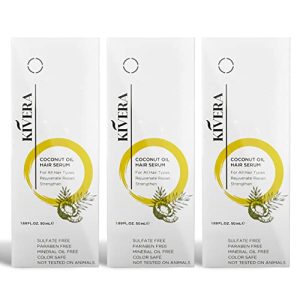 Coconut Oil Hair Serum - Hair Growth Serum for Rejuvenate & Strengthen Hair - Anti Frizz Hair Serum for Damaged Hair - Hair Oil Serum for Men & Women, 3 Pack