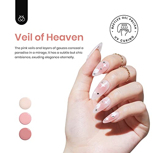 Beetles Gel Polish Nail Extension Kit 240 Pcs Gelly Tips Full Matte Short Coffin Shape 5 in 1 Glue Uv Led Lamp & Jelly Gel Polish Nude Pink Color Neutral Translucent Set Soak Off Nail Lamp Manicure - Image 6