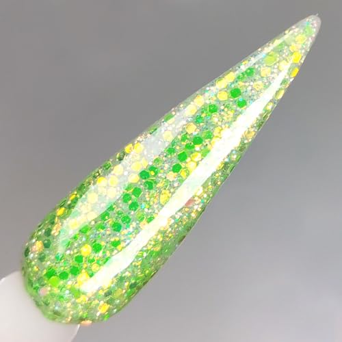 Glow in the dark Glitter Nail Acrylic Powder Green Color 1OZ (APG020) - Image 5