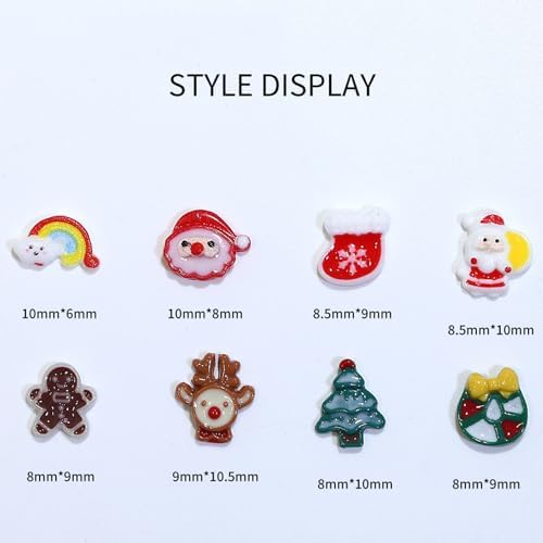 80pcs Cute Glow Christmas Nail Charms for DIY Manicure Decoration - Image 2