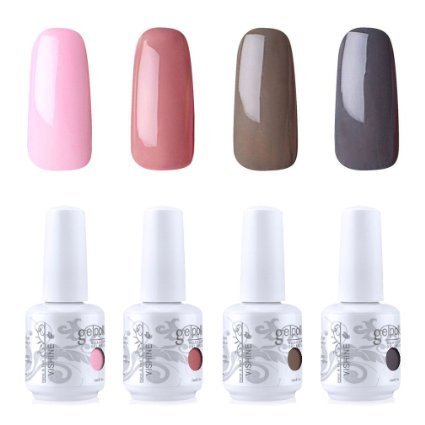 Vishine 4-Color 15ml Capacity UV LED Gel Nail Polish Home Manicure Kit