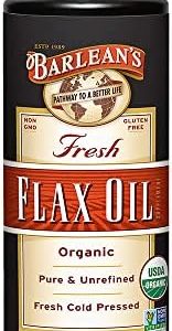 Barlean's Organic Flaxseed Oil Liquid 8 oz 7,640mg ALA Omega 3 Vegan Gluten Free