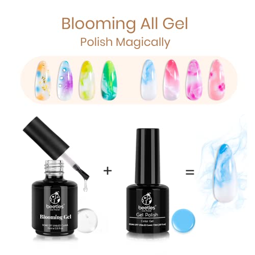 Beetles 20 Pcs Gel Nail Polish Kit-Fall Winter Red Gel Polish Set Gray Green Soak Off Uv Nail Lamp with Beetles Nail Blooming Gel 15ml Clear Uv Led Soak off Nail Gel Diy Nail Art Design Manicure - Image 8