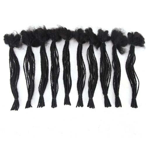 ZigZag Hair Minilocs Dreadlocks Extensions 0.2cm 100strands Micro Sisterlocs Extensions Human Hair Loc Crochet Braiding Hair Decoration for Men/Women/Children (8 Inch, Natural Color) - Image 7