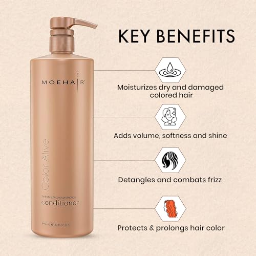 MOEHAIR Color Alive Conditioner | Hydrating & Nourishing | Conditioner for Color Treated Hair | Paraben & Sulfate Free Conditioner | Reduces Scalp Dryness | Softens & Detangles Hair (32 Fl. Oz) - Image 3