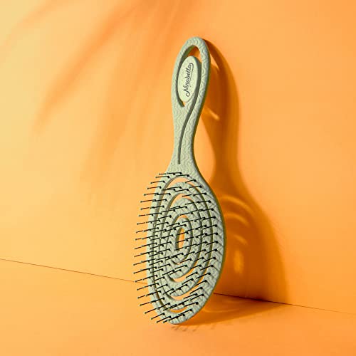 Ninabella Organic Detangling Hair Brush for Women, Men & Children - Does not Pull on Hair - Straightening Brushes for Straight, Curly & Wet Hair - Unique Spiral Hairbrush Green - Image 5