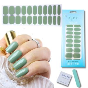 Daylight Gel Nail Strips - Full Cured Gel Nail Strips， NO UV Light Needed Nail Polish Strips, Nail Stickers, No Top Coat needed, Gel Nail Strips for Women Nail Art (Green) St Patrick