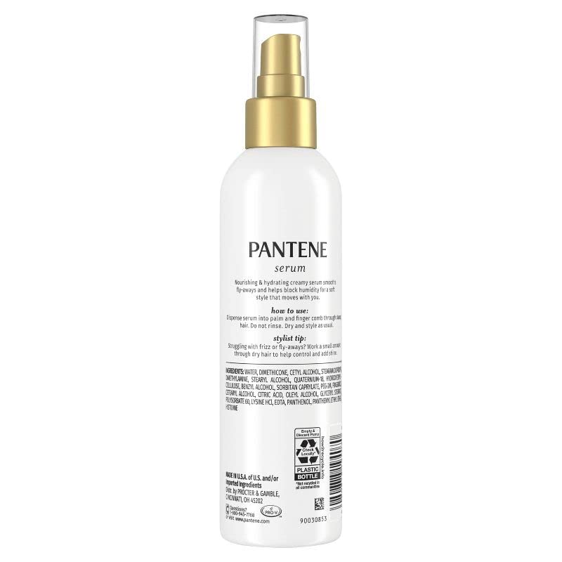 Pantene Pro-V Smooth Hydrating Anti-Frizz Hair Serum 5.7 fl oz 4 Pack with Wooden Comb - Image 4