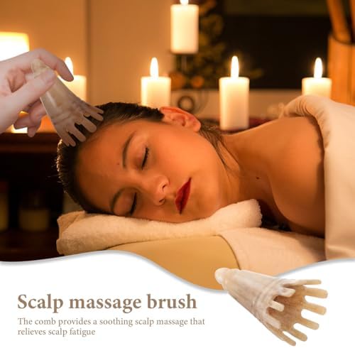 Gentle Horn Scalp Massager Comb with Wide Teeth for Neck and Head Relaxation Treatment - Image 5