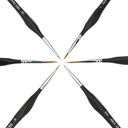 H&S 6-Piece Fine Detail Paint Brush Set for Oil, Acrylic, Watercolor - New - Image 3