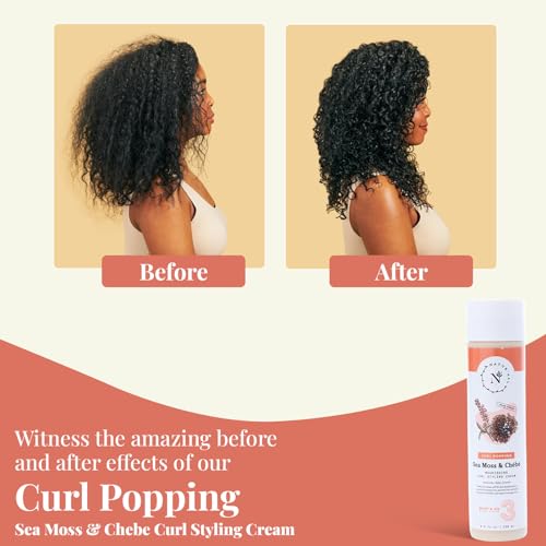 NaturAll Sea Moss & Chebe Curl Cream - Sulfate-Free 3 in 1 Curl Defining Cream Enhances Curl Shape, Hydrates Hair & Reduces Frizz – Curl Activator Cream to Define All Curl Types & Textures (8.5 Oz) - Image 7