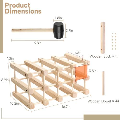 12-Bottle Wooden Countertop Wine Rack for Home Kitchen Restaurant Bar - Image 7