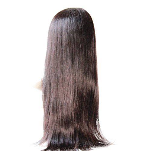Cheap Front Lace Wig Indian Virgin Remy Human Hair Natural Straight Color #2 - Image 3