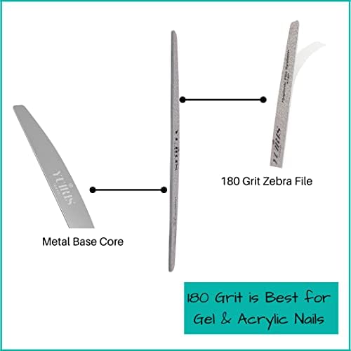EZ Peel and Stick Nail File 180G Zebra File with Metal Base & 20 Refills Disposable Files for Acrylic Nails Gel Nails Replaceable Nail File - Image 4
