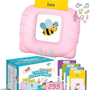 Talking Flash Cards for Toddler 510 Sight Words Early Educational Montessori Toys, Autism Sensory Toys Speech Therapy Toys for Boys Girls Gift Preschool Learning Resource (Pink_255 Cards)