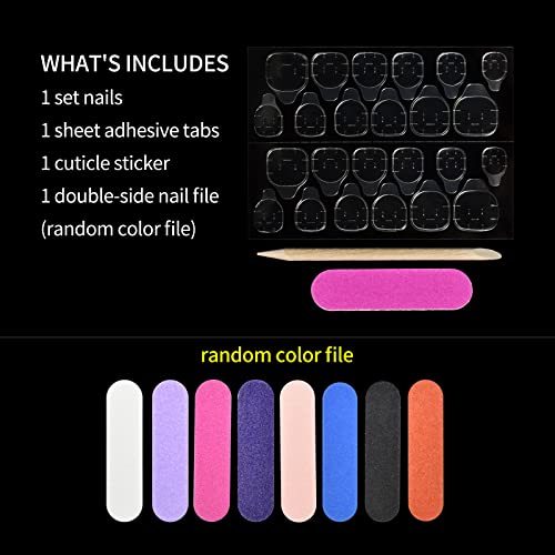 Almond Shape Purple Color Soild Color Violet Sample Designed Medium Press On Nails Full Cover Nail Tips Acrylic Manicure Salons At Home Cool Travel Outdoor For Womens Girls Teens With Tabs - Image 8