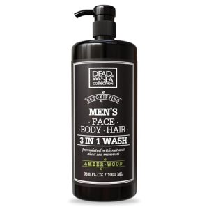 Dead Sea Collection Amber Wood 3-in-1 Men's Body Wash Cleanser 33.8 Fl. Oz