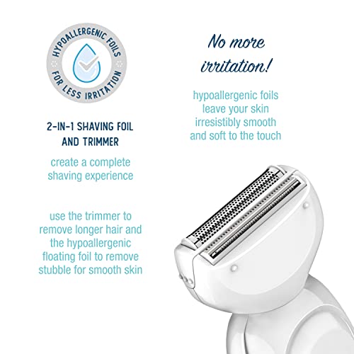 Conair All-In-1 Body and Facial Hair Removal for Women, Cordless Electric Trimmer & Shaver, Perfect for Face, Ear/Nose, Eyebrows, Legs, and Bikini Lines - Image 3