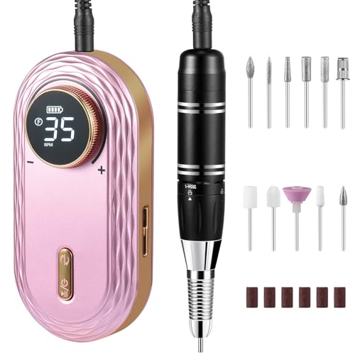 Rechargeable 35000RPM Professional Nail Drill Machine with LCD Display and 11 Bits
