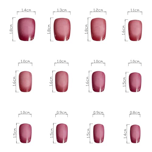 24Pcs Short Press on Nails Ballet Shape Fake Nails Coffin False Nails with Pink Blush French Designs Rose Red Acrylic Glossy Nails Artificial Full Cover Glue on Nails for Women Girls Summer Manicure - Image 7